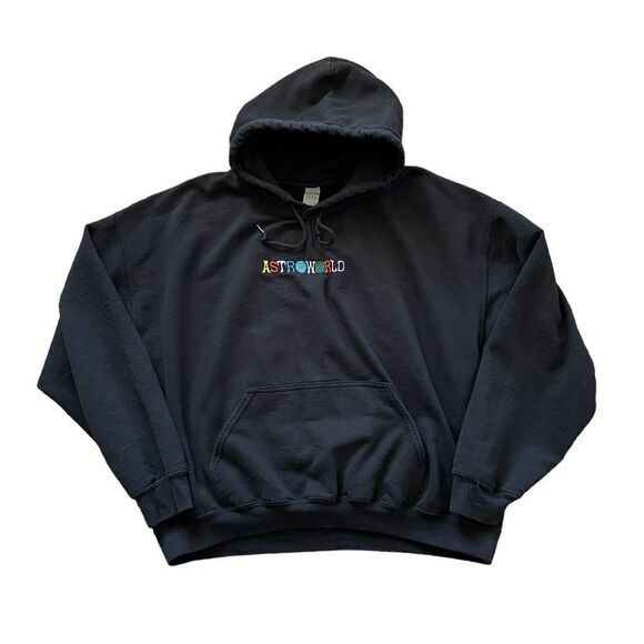 ASTROWORLD Embroidered Hoodie Black Size Large - Picture 1 of 7